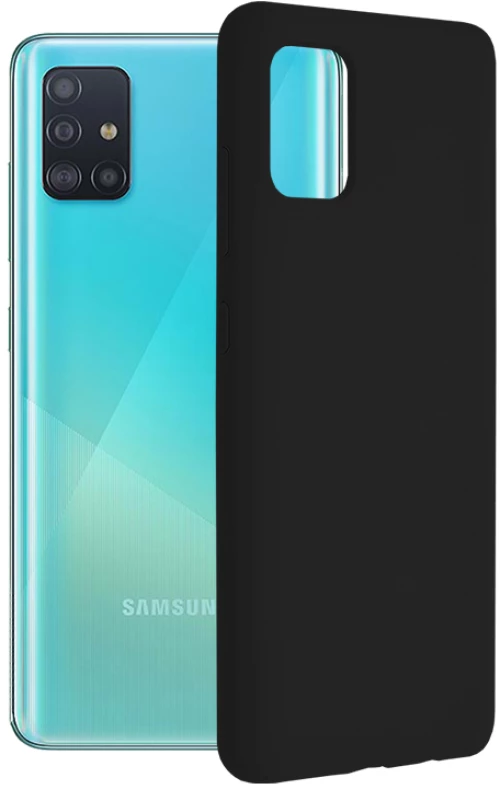 Techsuit Husa pentru Samsung Galaxy A51 4G - Techsuit Soft Edge Silicone - Black 5949419048669