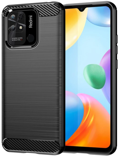 Techsuit Husa pentru Xiaomi Redmi 10C - Techsuit Carbon Silicone - Black 5949419024106