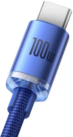 Baseus Cablu de Date USB la Type-C 100W, 1.2m - Baseus Crystal Shine (CAJY000403) - Blue 6932172602819