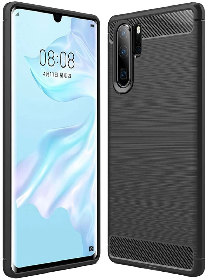 Techsuit Husa pentru Huawei P30 Pro / P30 Pro New Edition - Techsuit Carbon Silicone - Black 5949419061880