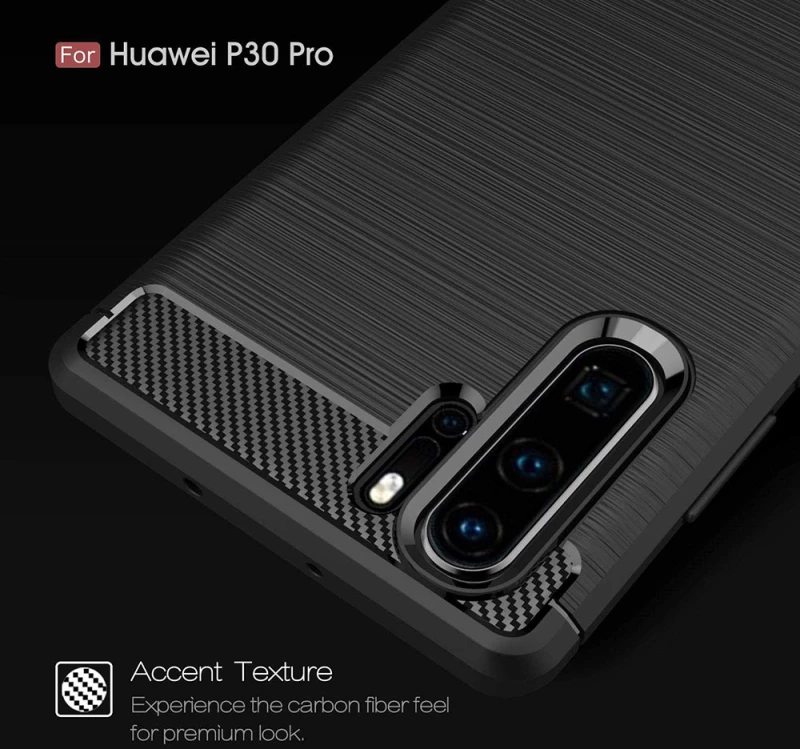 Techsuit Husa pentru Huawei P30 Pro / P30 Pro New Edition - Techsuit Carbon Silicone - Black 5949419061880