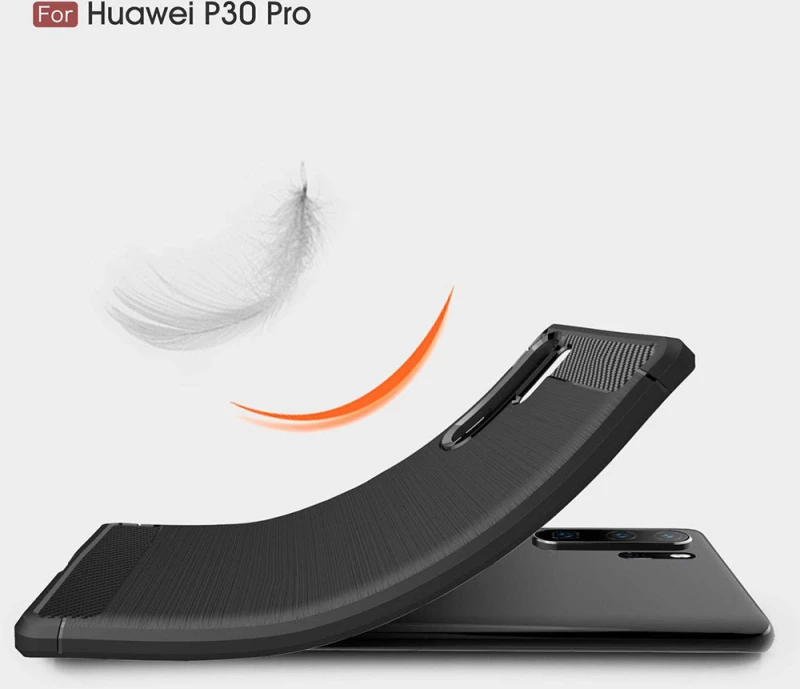 Techsuit Husa pentru Huawei P30 Pro / P30 Pro New Edition - Techsuit Carbon Silicone - Black 5949419061880