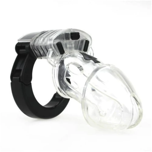 Clear adjustable chastity cage
