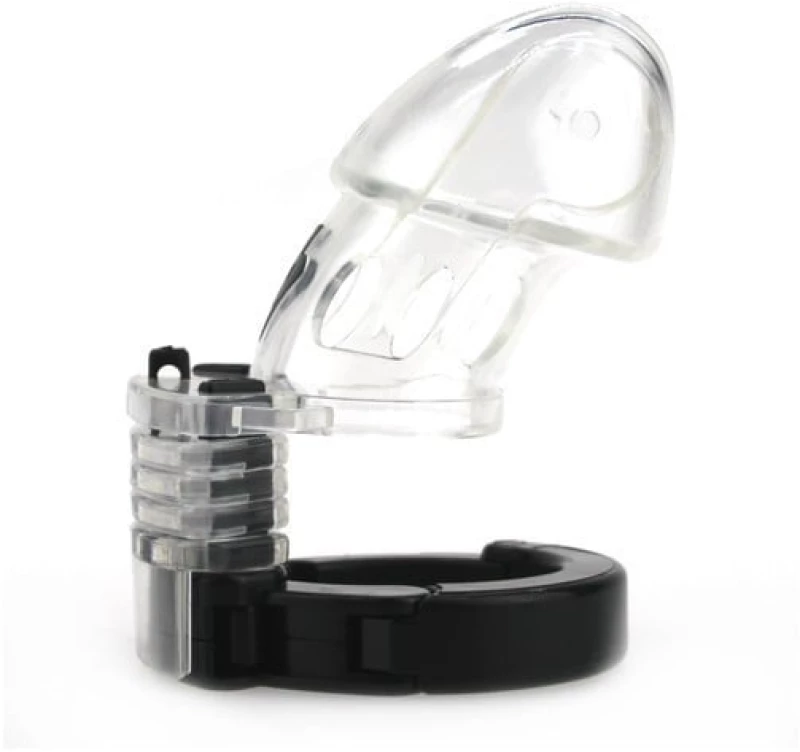 Clear adjustable chastity cage