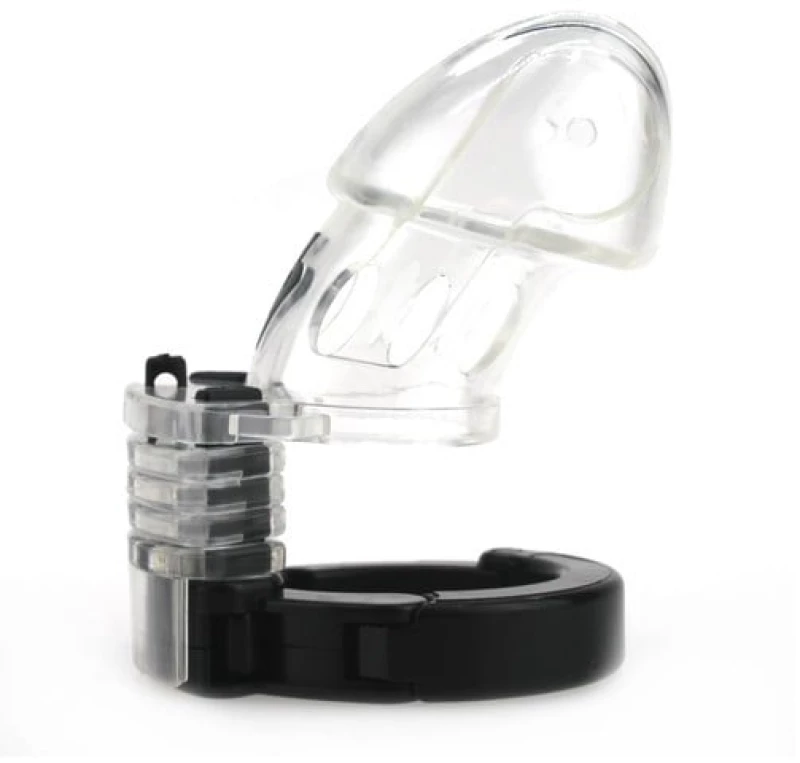 Clear adjustable chastity cage