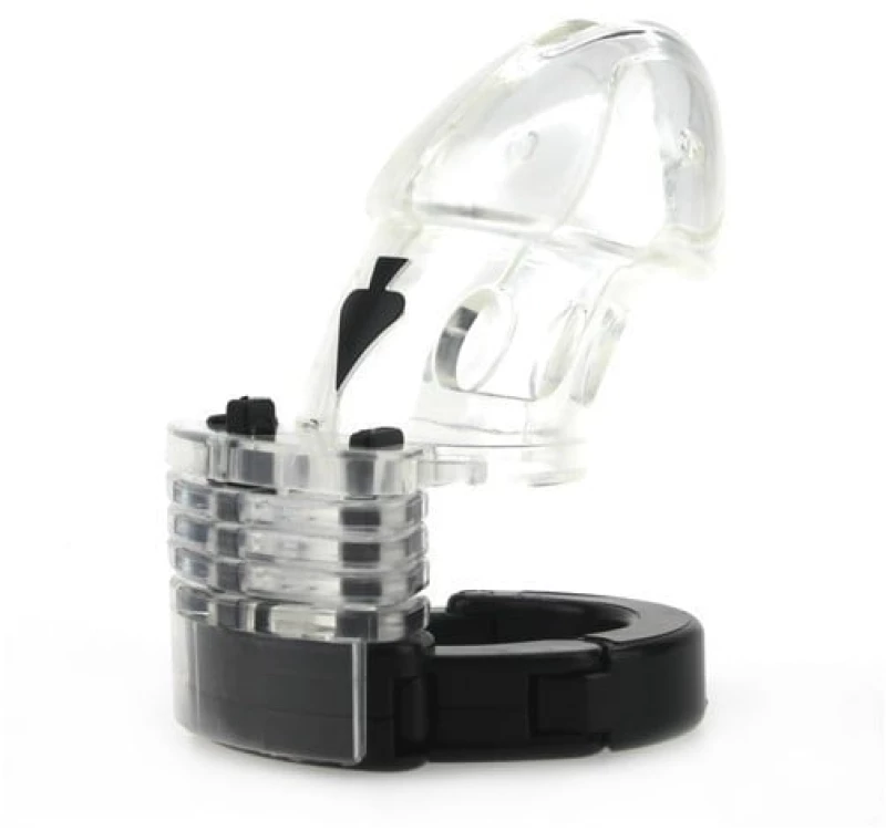 Clear adjustable chastity cage