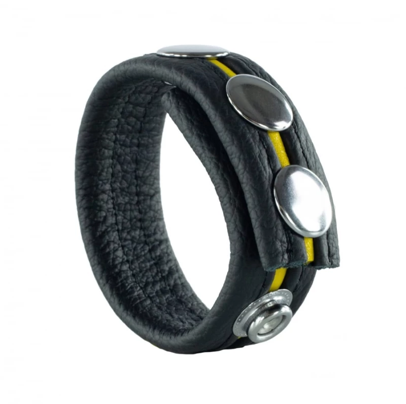Cockring en cuir Jaune