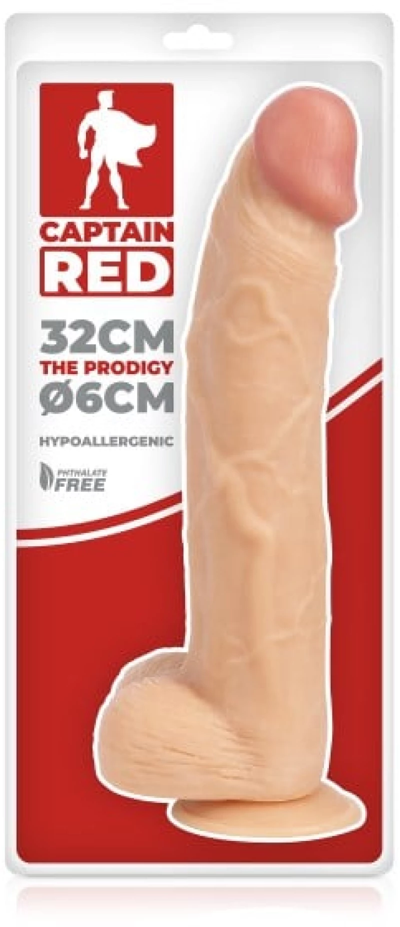Ρεαλιστικό Ομοίωμα Πέους Captain Red The Prodigy Cock 32 cm