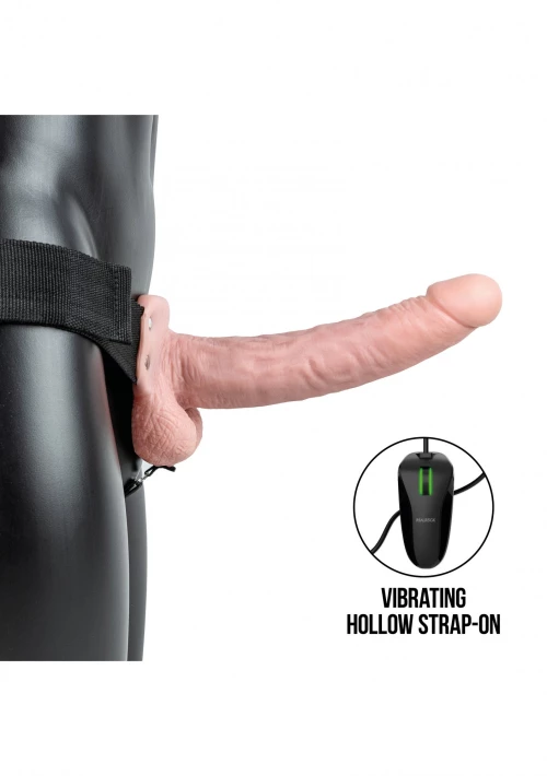 Realrock - Vibrating Hollow Strap-on with Balls - 9 / 23 cm