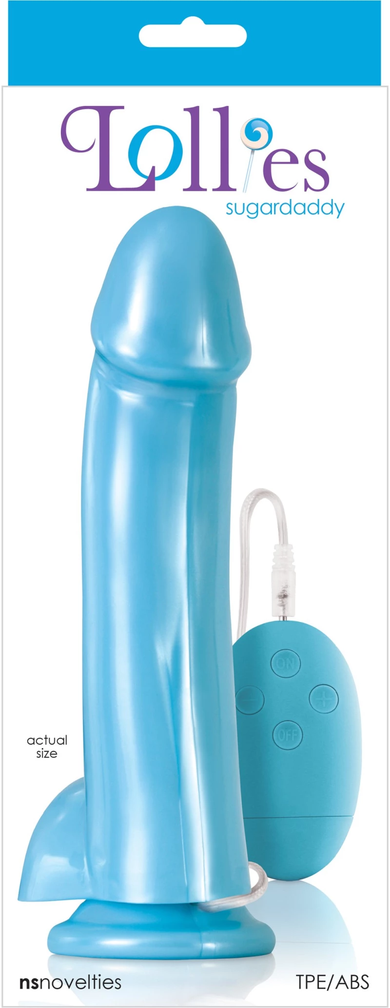 Ρεαλιστικός Δονητής Lollies Sugardaddy Vibrator 20 cm (Γαλάζιος) - NS Novelties