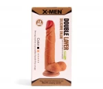 Ρεαλιστικό Ομοίωμα Πέους X-MEN Double Layer Silicone Dildo 19.5 cm (Καφέ) - X-Man