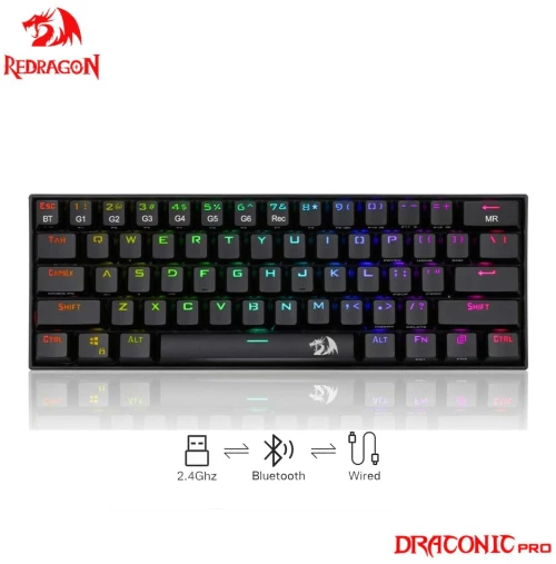 Gaming πληκτρολόγιο - Redragon K530 RGB Draconic Pro Black (Custom Brown)