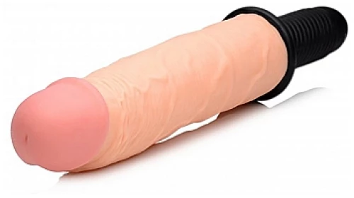 Onslaught 13 Mode XXL Vibrating Giant Dildo Thruster - Flesh
