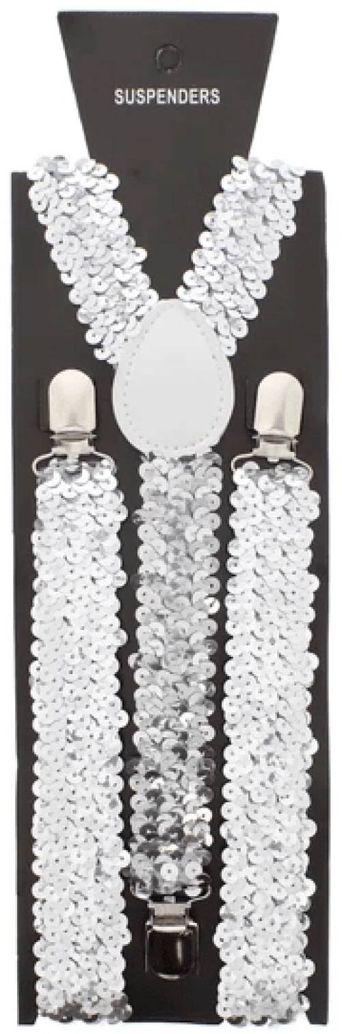 Silver 2.5cm Sequin Braces