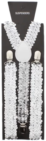 Silver 2.5cm Sequin Braces