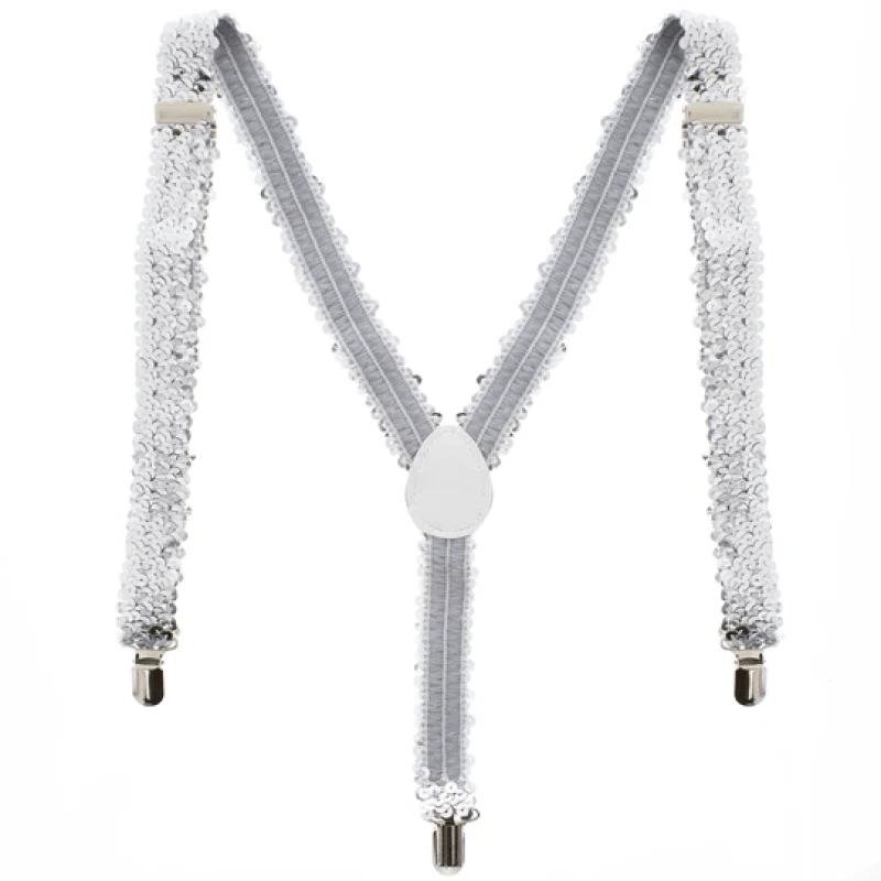 Silver 2.5cm Sequin Braces