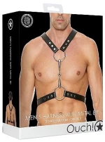 Men's Harness With Metal Bit - One Size - Black
