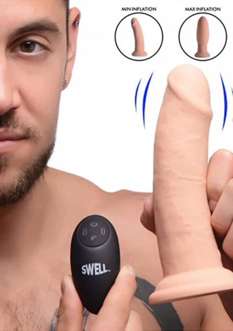 Swell 7X Inflatable & Vibrating 7" Silicone Dildo