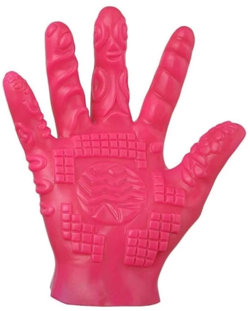 Glove with Stimulating Stripes Pink