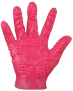 Glove with Stimulating Stripes Pink