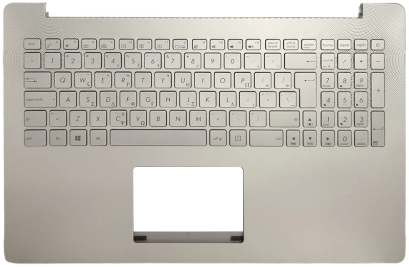 Πληκτρολόγιο Laptop Keyboard for Asus Notebook N501VW GR Palmrest Silver OEM(Κωδ.40805GRSILVERPALM)