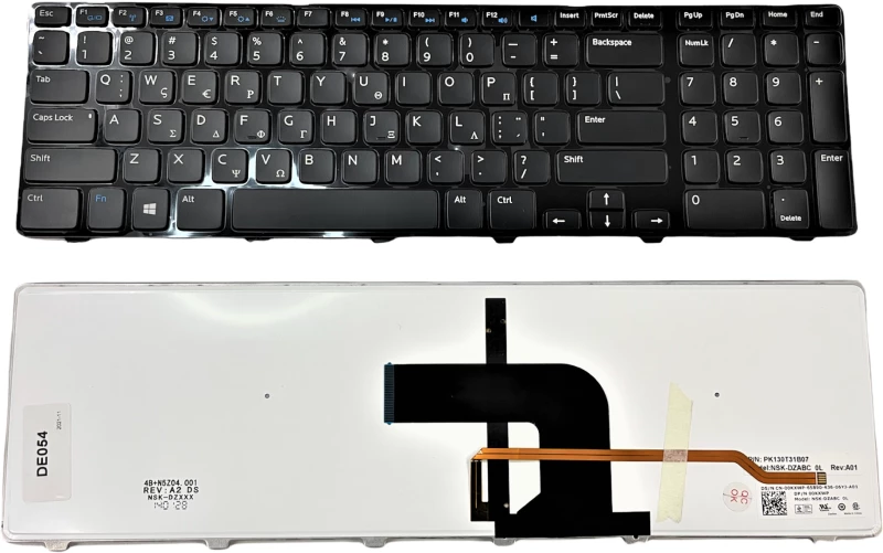 Πληκτρολόγιο Ελληνικό - Greek Keyboard Dell Inspiron 3721 (Κωδ.40348GRBACKLIT)