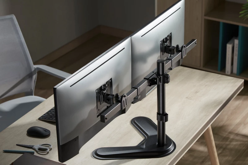 BRATECK βάση γραφείου LDT57-T02 για 2 οθόνες 17"-32"  έως 9kg ανά οθόνη