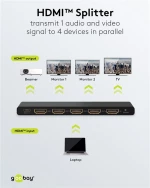 GOOBAY HDMI splitter 58483  1-in σε 4-out  4K/60Hz  μαύρο