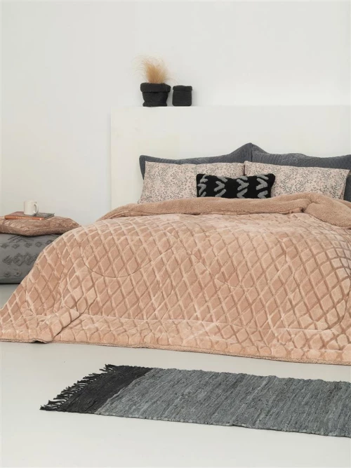 Kουβερτοπάπλωμα Palamaiki Nadine BEIGE 220X240 Palamaiki   - Υπέρδιπλο 220x240