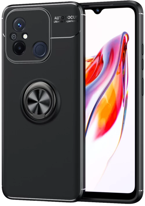 Θήκη Ancus AutoFocus Shock Proof με Ring Holder για Xiaomi Redmi 12C Μαύρη
