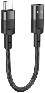 Αντάπτορας  Hoco U107 USB-C Αρσενικό σε Lightning Θηλυκό 2A OTG 10cm Μαύρο Braided