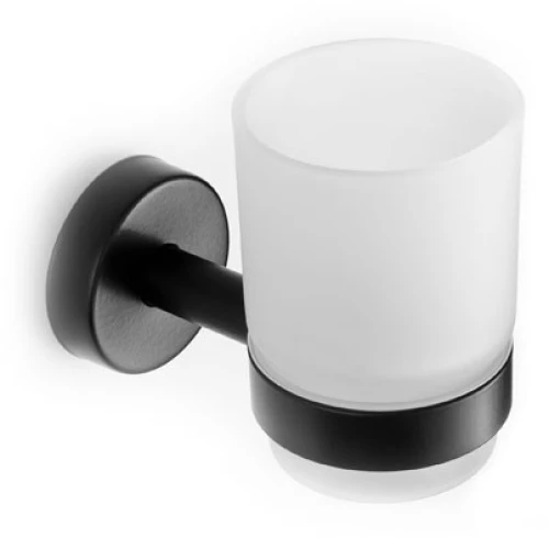 KARAG UNO Ποτηροθήκη Γυάλινη Μαύρη Ματ Ανοξείδωτο Ατσάλι, Γυαλί