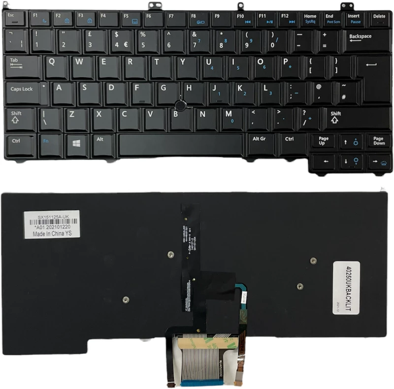 Πληκτρολόγιο Laptop DELL Latitude E7440 E7420 E7240 HC8NX 0G2V0W G2V0W KEYBOARD WITH BACKLIT AND POINTER (Κωδ.40250UKBACKLITPOINT)
