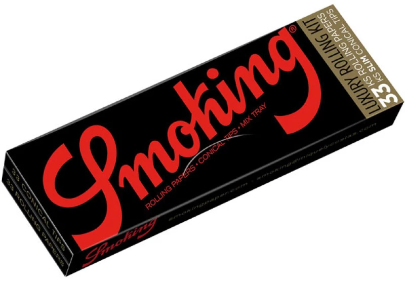 Smoking Χαρτάκια Deluxe Luxury Rolling Kit - Μαύρο King Size 33φ & Κωνικές Τζιβάνες