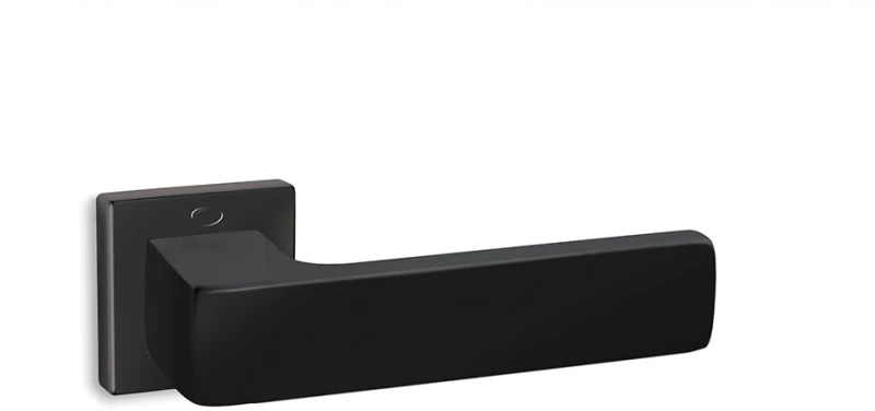 Convex 1555 Ματ Μαύρο Πόμολο Εξωτερικής Πόρτας-Ροζέτα/Δεξί(Τεμάχιο)