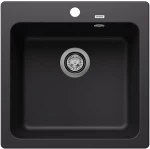 Blanco Naya 5 Black Silgranit® PuraDur® Γρανιτένιος Ένθετος Νεροχύτης 51,5x51cm