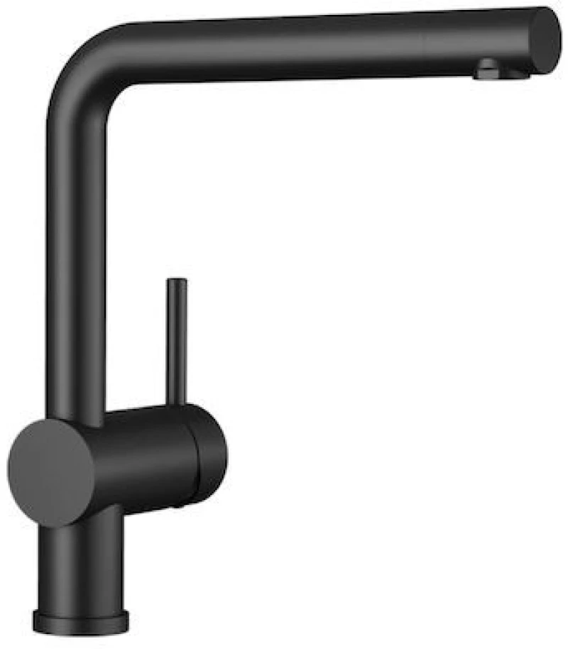 Blanco Linus SILGRANIT®-Look Black Matte Μπαταρία Κουζίνας με Περιστρεφόμενο Ρουξούνι