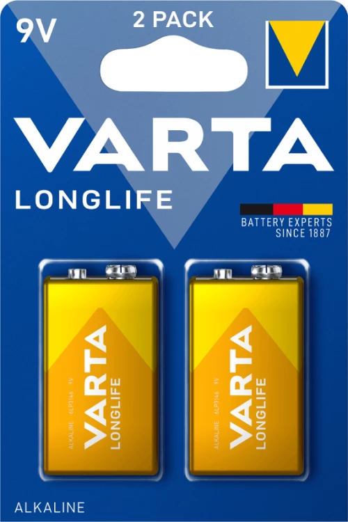 VARTA LongLife Αλκαλικές Μπαταρίες 9V 2τμχ