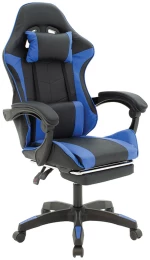 379691 ΚΑΡΕΚΛΑ ΓΡΑΦΕΙΟΥ RUNNER GAMING PAKOWORLD PVC ΜΑΥΡΟ-ΥΦΑΣΜΑ ΜΠΛΕ