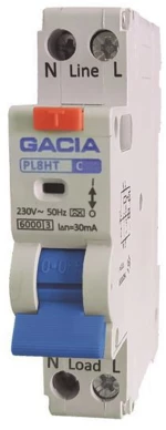 190828 ΡΕΛΕ RCBO ΜΟΝΟΠΟΛΙΚΟ 40A 6KA 30MA 1+N GACIA TYPE AC