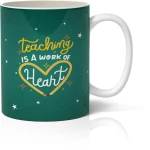 359345 ΚΕΡΑΜΙΚΗ ΠΡΑΣΙΝΗ ΚΟΥΠΑ TEACHING IS WORK OF HEART, 325ML