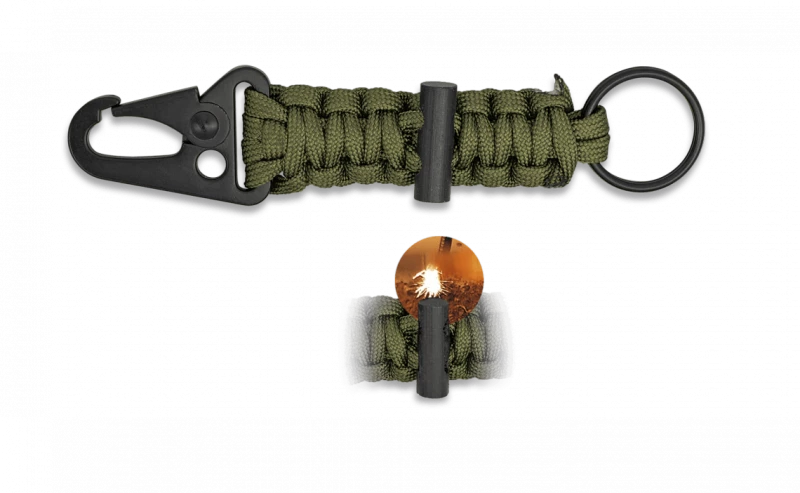 Μπρελόκ Mε Πυρόλιθο Paracord Green Albainox Κωδ.33904-VE