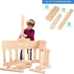 311112 Playlearn Αφρώδη δοκάρια κατασκευών, όψη ξύλου 24 τμχ.