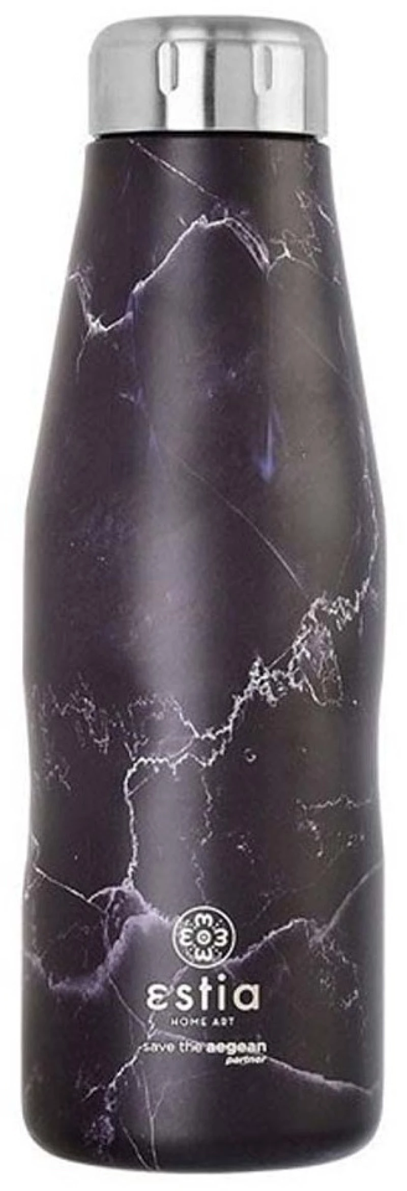 Estia Travel Flask Save The Aegean Μπουκάλι Θερμός Pentelica Black 500ml