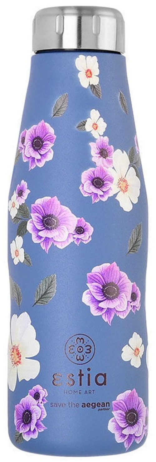 Estia Travel Flask Save The Aegean Μπουκάλι Θερμός Garden Blue 500ml