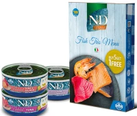 N&D Cat Natural Fish Trio Menu 6x70gr (5+1 Δώρο)
