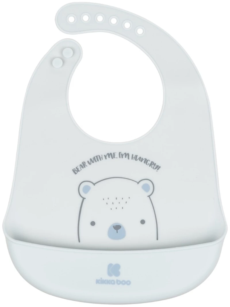 Kikka Boo Σαλιάρα Σιλικόνης με Τσέπη Bear With Me Blue 31303030044