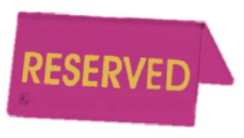 Ταμπελάκι Σήμανσης PG Reserved Φούξια Φωσφοριζέ 10x5 εκ.