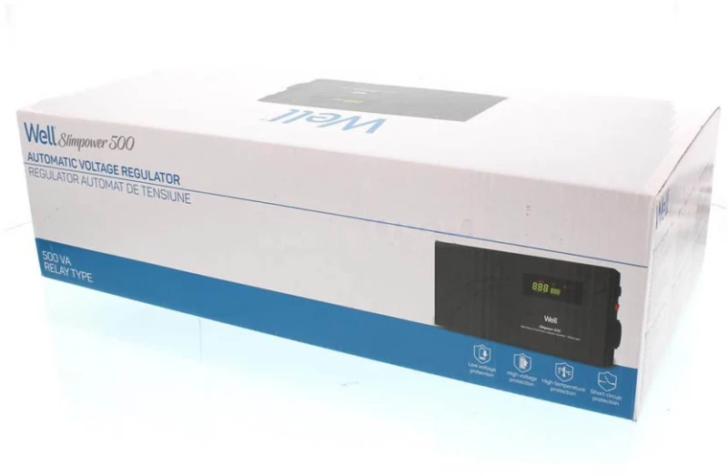 AVR-500VA Well ΨΗΦΙΑΚΟ SlimPower LCD Display Black AVR-REL-SLIMPOWER500-WL