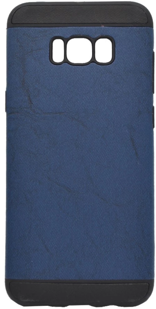 Θήκη σιλικόνης τύπου σαγρέ για Samsung S8 Plus - μπλε μαύρο